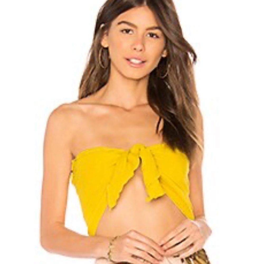 BOW TIE TOP IN CHARTREUSE